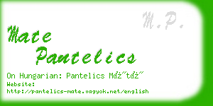 mate pantelics business card